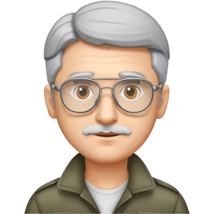 Programmer with gray hair and aviator glasses emoji
