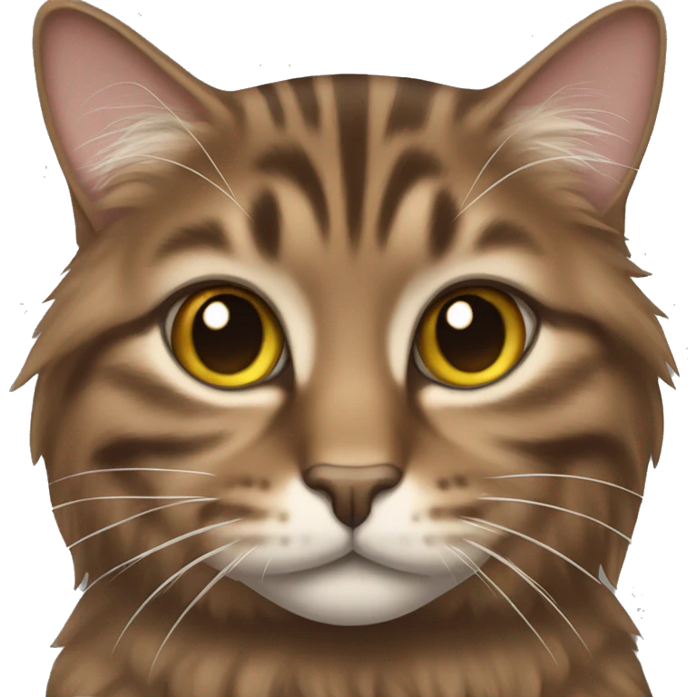 brown long haired tabby cat  emoji