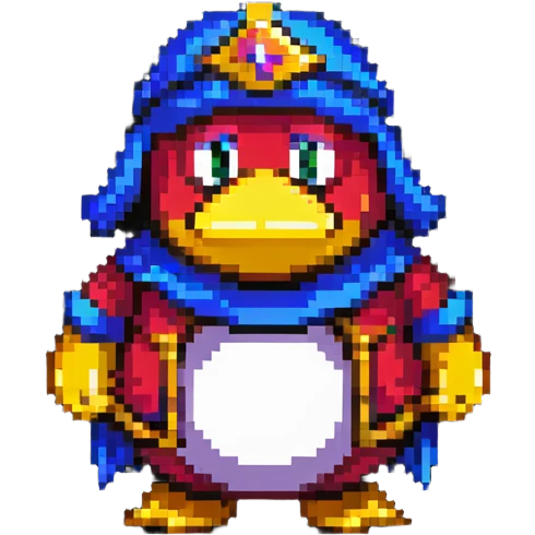 King Dedede from Kirby in detective attire, pixel art style emoji
