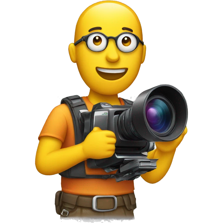 Emoji holding camcorder emoji