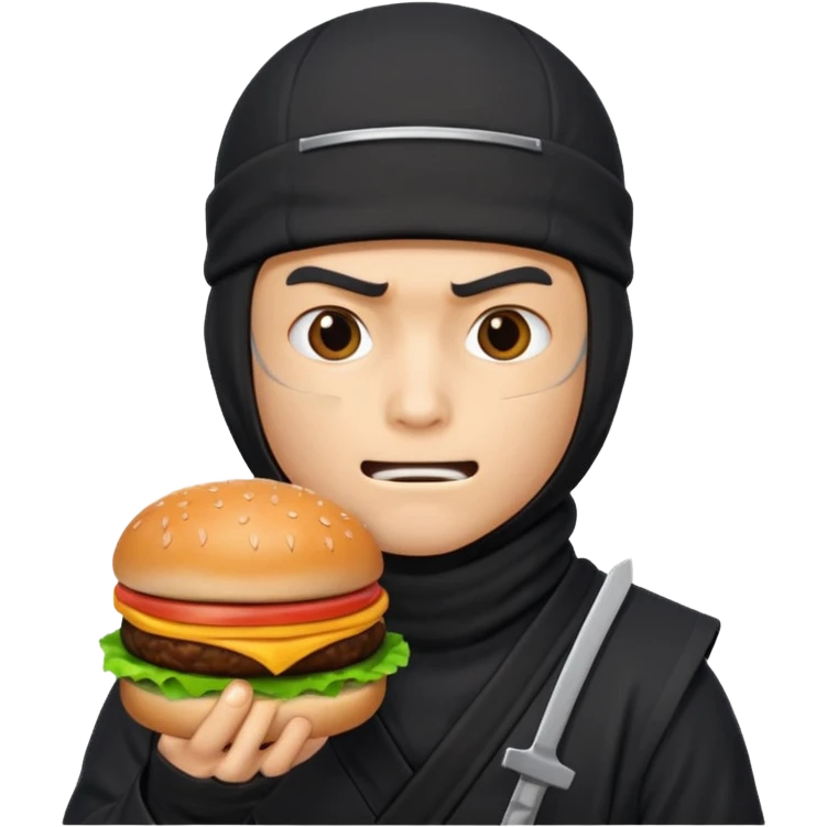 ninja with hambuger emoji