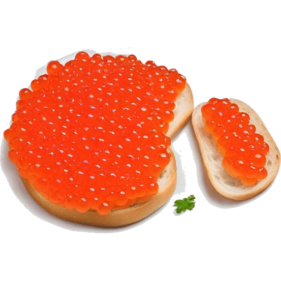 Red caviar on sourdough bread Russian style appetizer  emoji