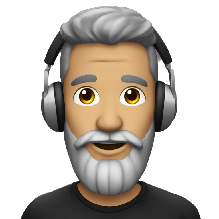 DJ sin pelo y con barba  emoji