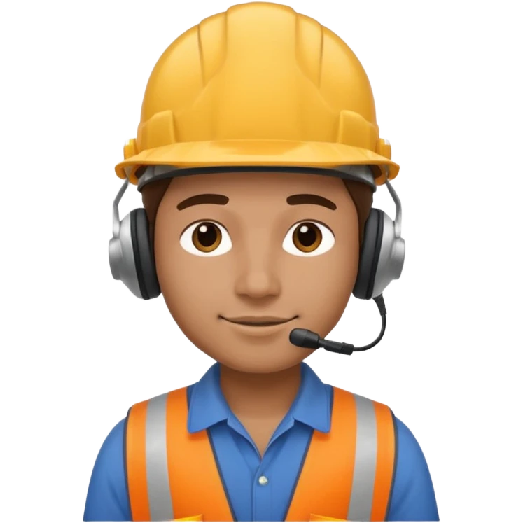 construction worker with headphone emoji