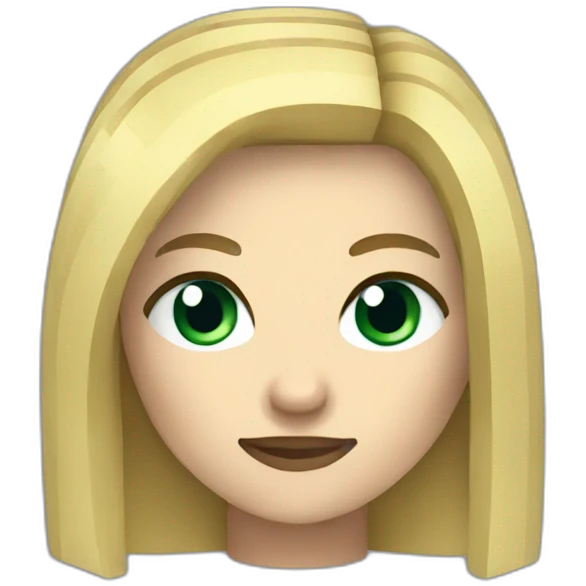 blonde woman Minecraft style emoji