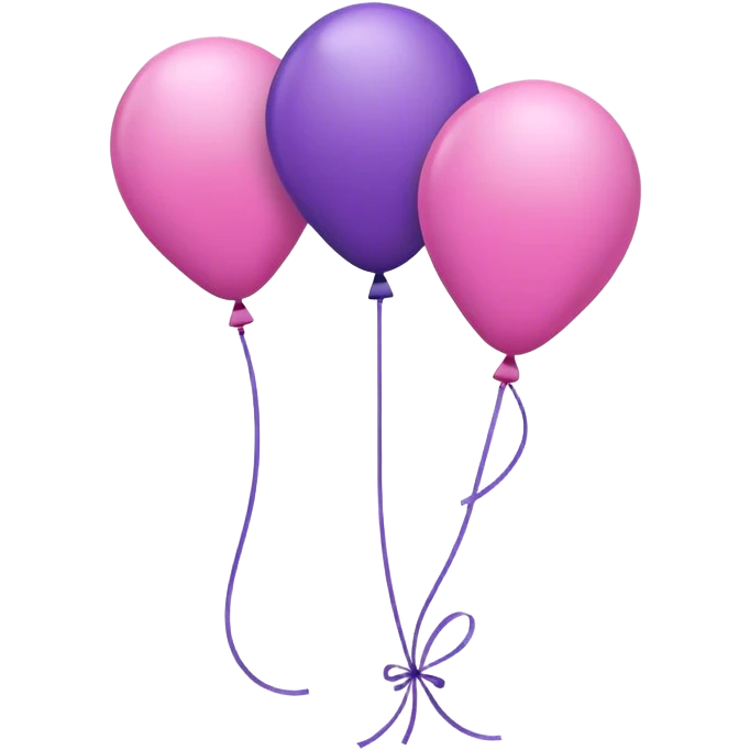 A pink 2 balloon on the left and a purple 3 balloon on the right emoji