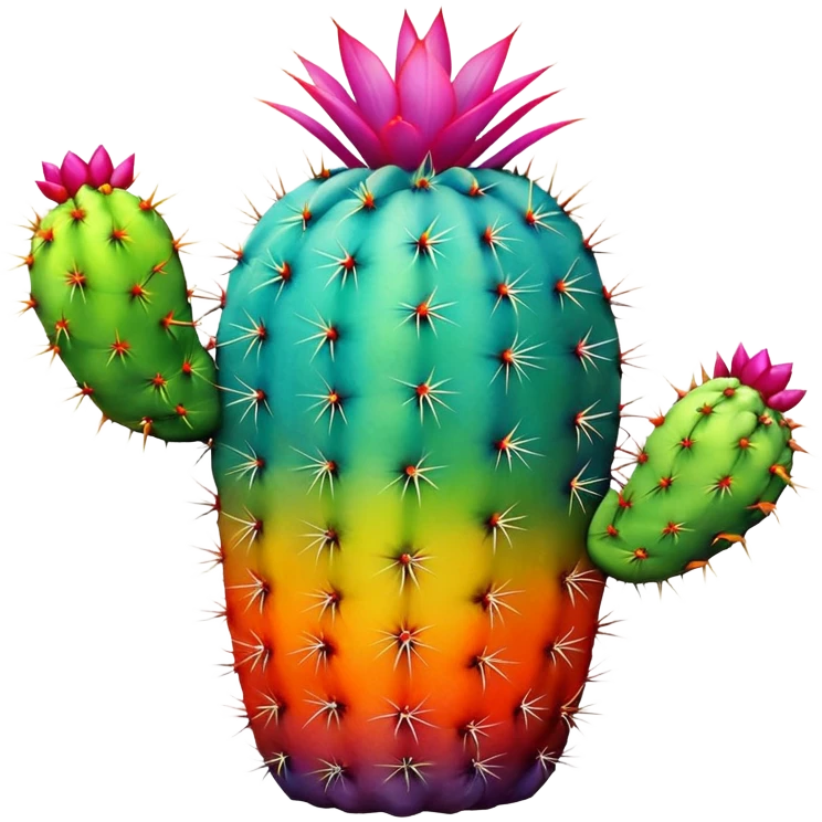 Rainbow cactus emoji