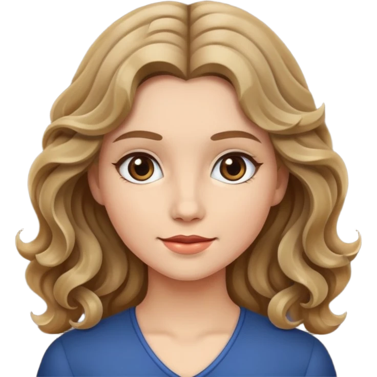 Menina do cabelo loiro escuro ondulado  emoji