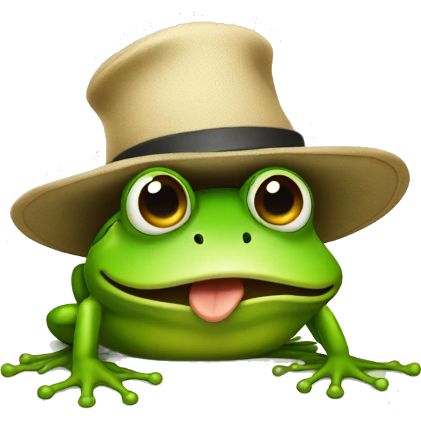 Frog with a hat emoji