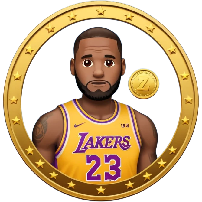 lebron james coin emoji   and text on the coin niggas in the sky  emoji