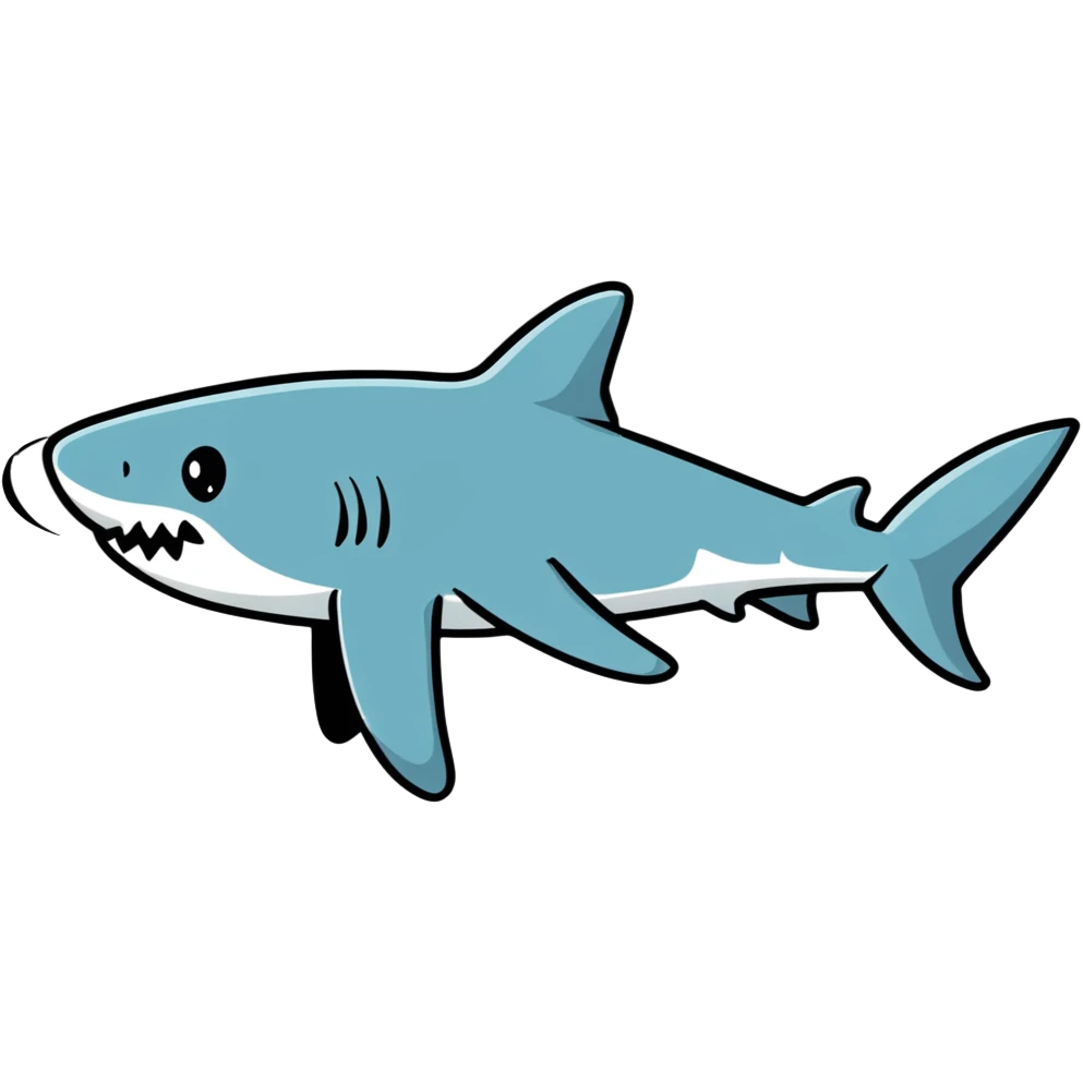 cartoon shark swimming emoji