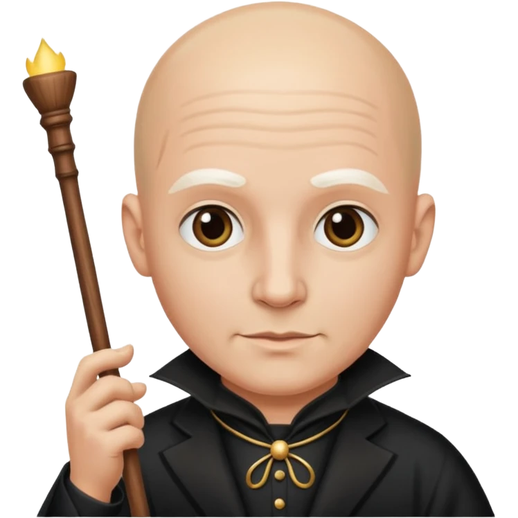 magician with stick   bald  emoji