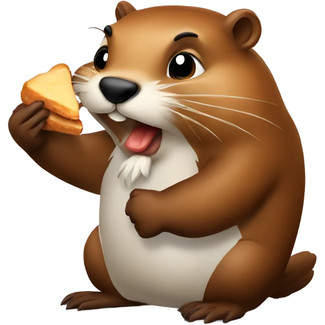Beaver eating chicken emoji