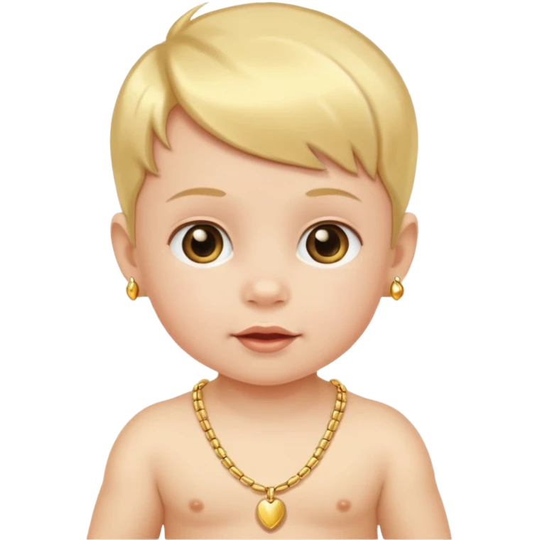 Baby with gold necklace emoji