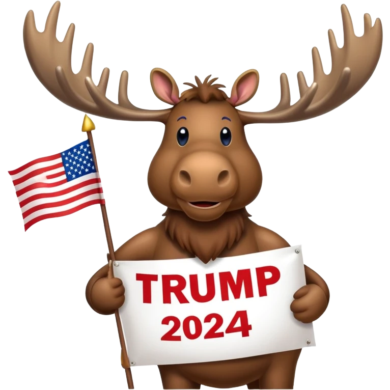 Moose with a trump 2024 banner emoji