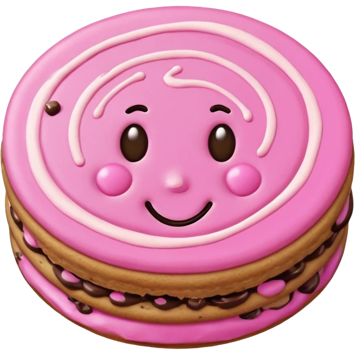 Heary cookie whit pink crema emoji