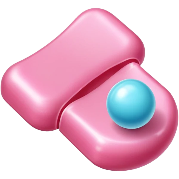 a piece of chewing gum, pink bubble gum, candy emoji
