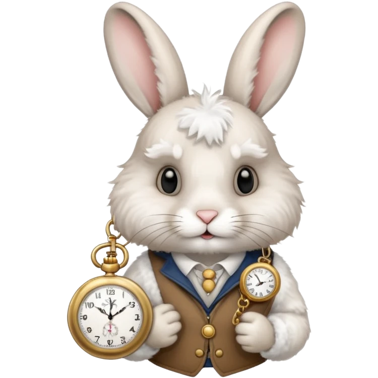 Rabbit holding watch emoji