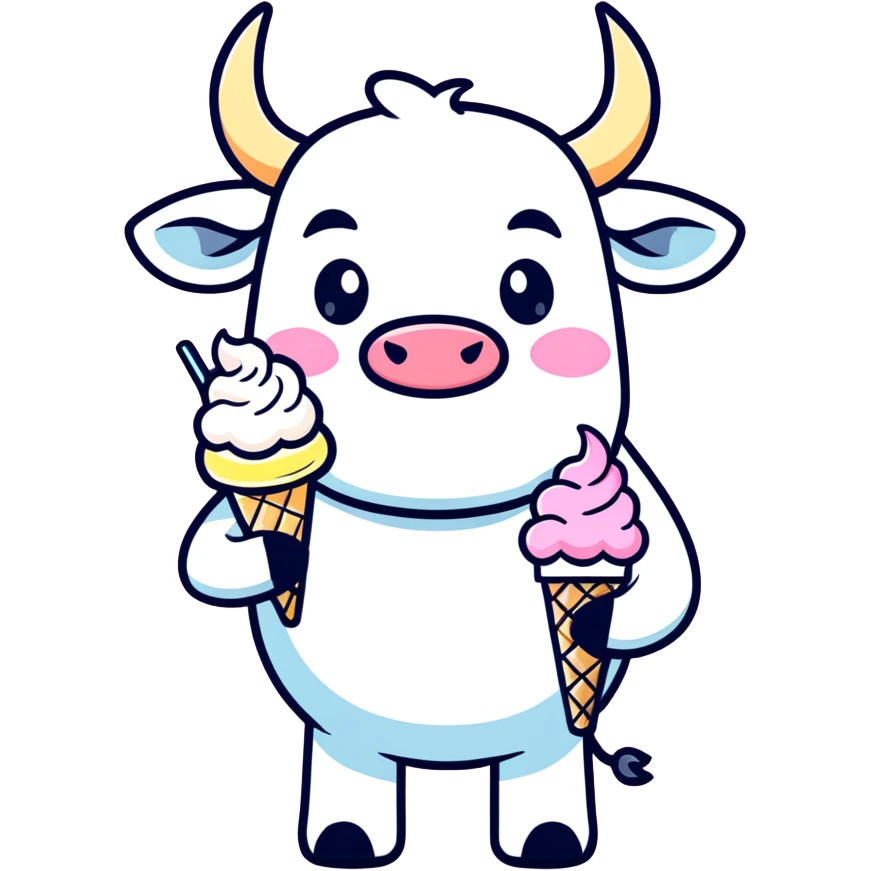 Pink bull ice cream  emoji