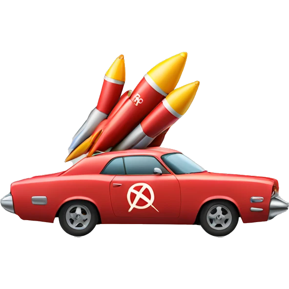 Car with rockets emoji