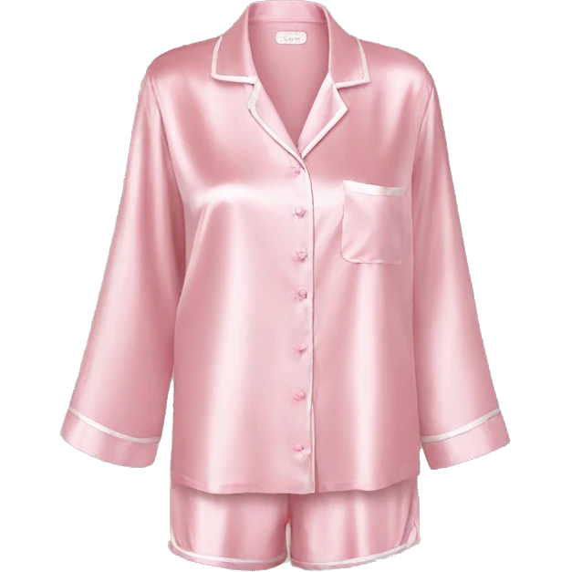 Light pink silk pyjamas set emoji