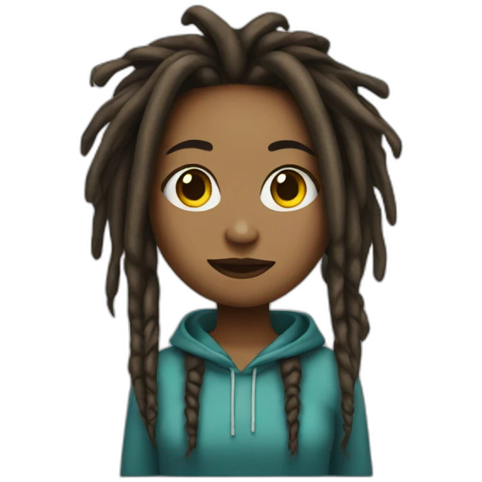 a emoji girl with dreads emoji