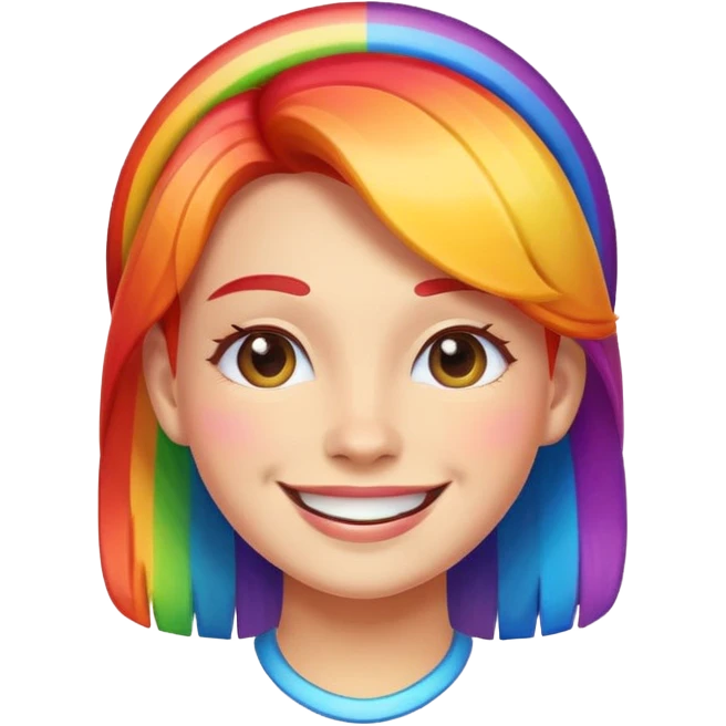 pride character, smiling, rainbow colors, inclusive and joyful vibe, modern Apple emoji style, clean vector look, soft gradients, simple background emoji
