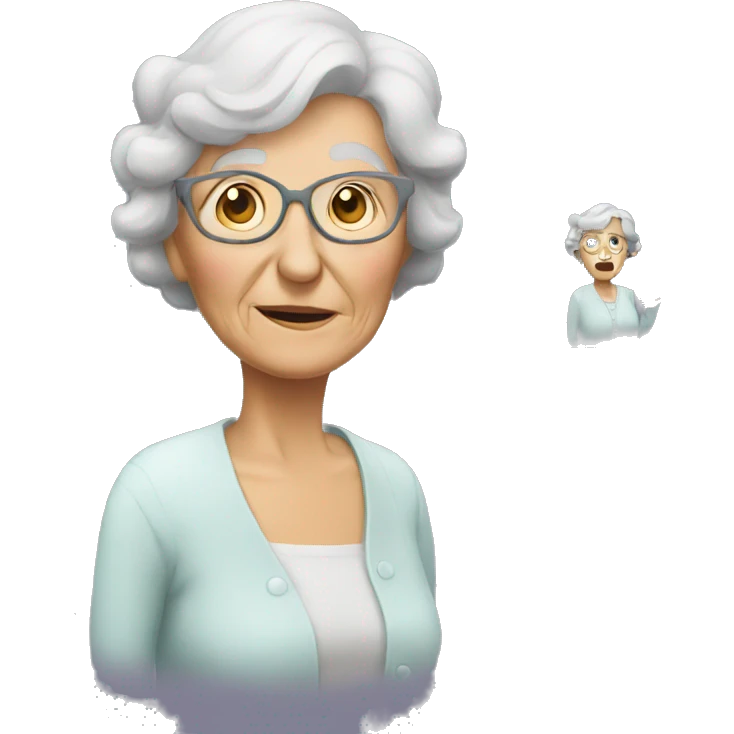 old woman smartphone emoji