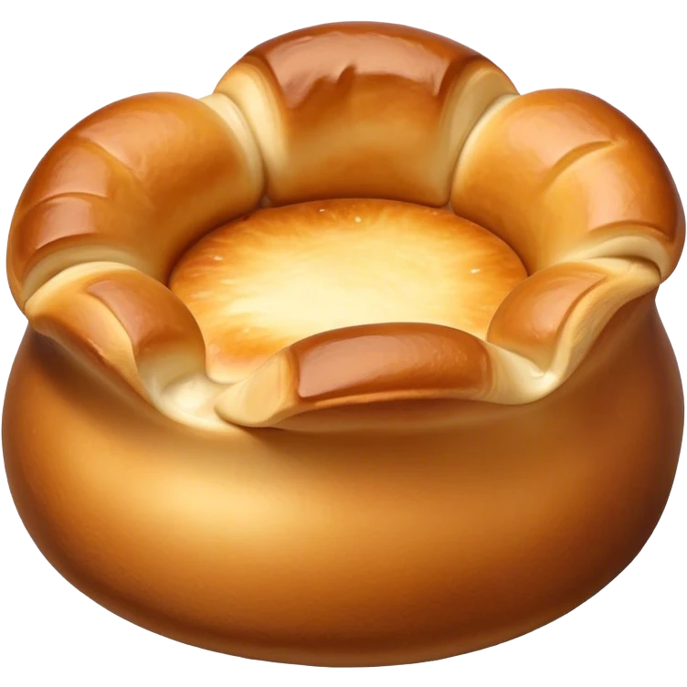 Cinematic Realistic Yorkshire Pudding Dish Emoji, showcasing a light, airy, golden puff with a crispy exterior rendered with lifelike detail and soft natural lighting that accentuates its classic appeal. emoji