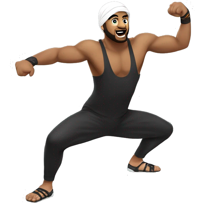 A muslim doing a wwe wrestling move emoji