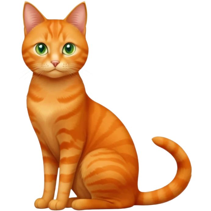 full body solid orange domestic shorthair slim cat sitting emoji