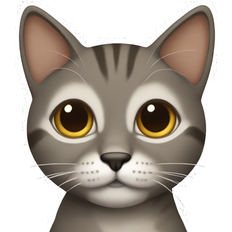 brown/greyish cat with white under his chin and around his eyes emoji