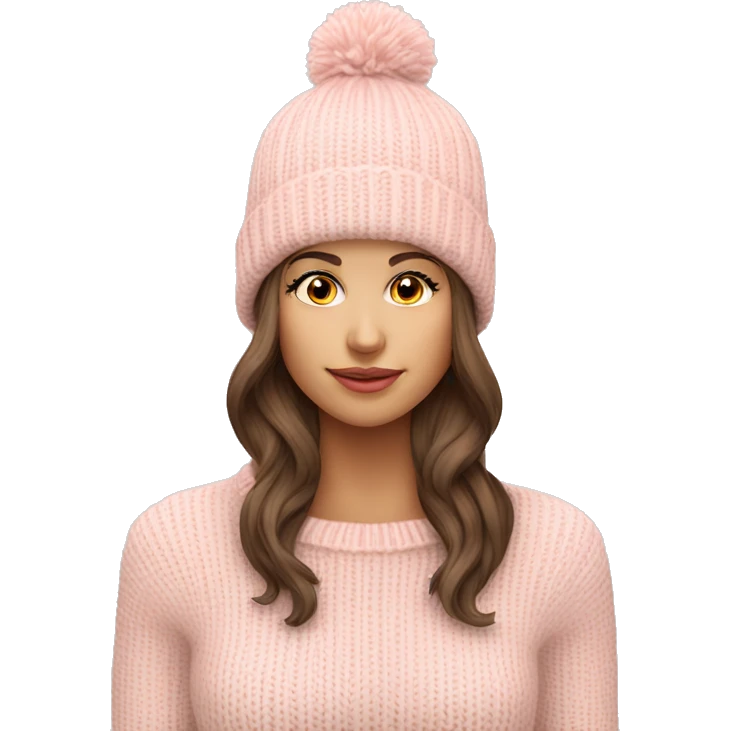 Pale blush pink winter knit cap isolated emoji