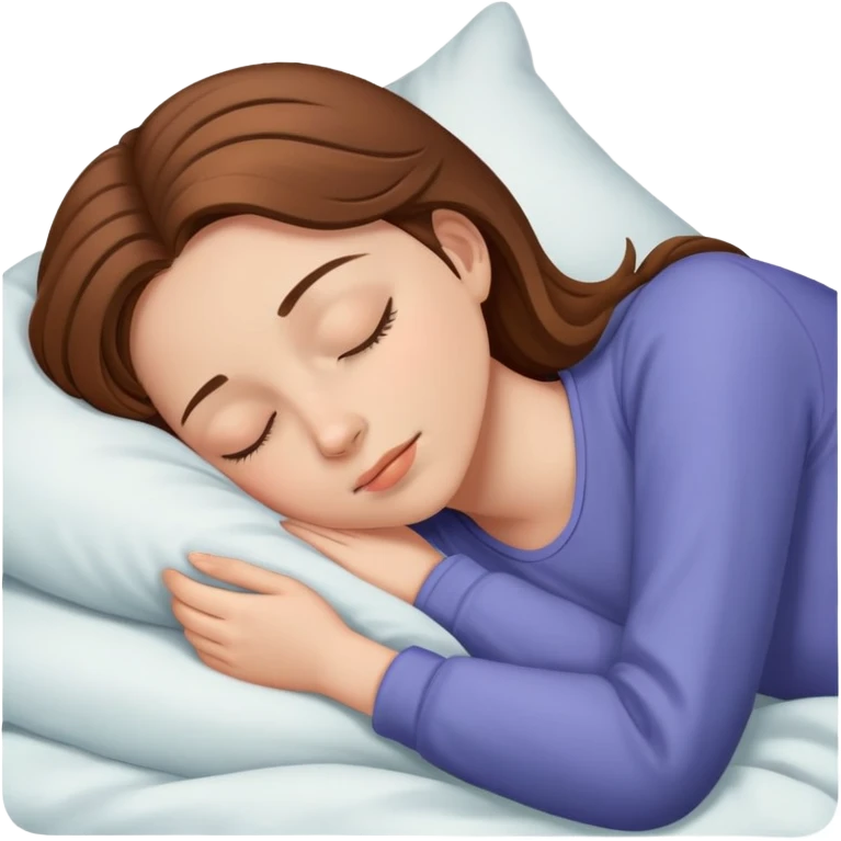 brownish hair fair skin girl sleeping emoji