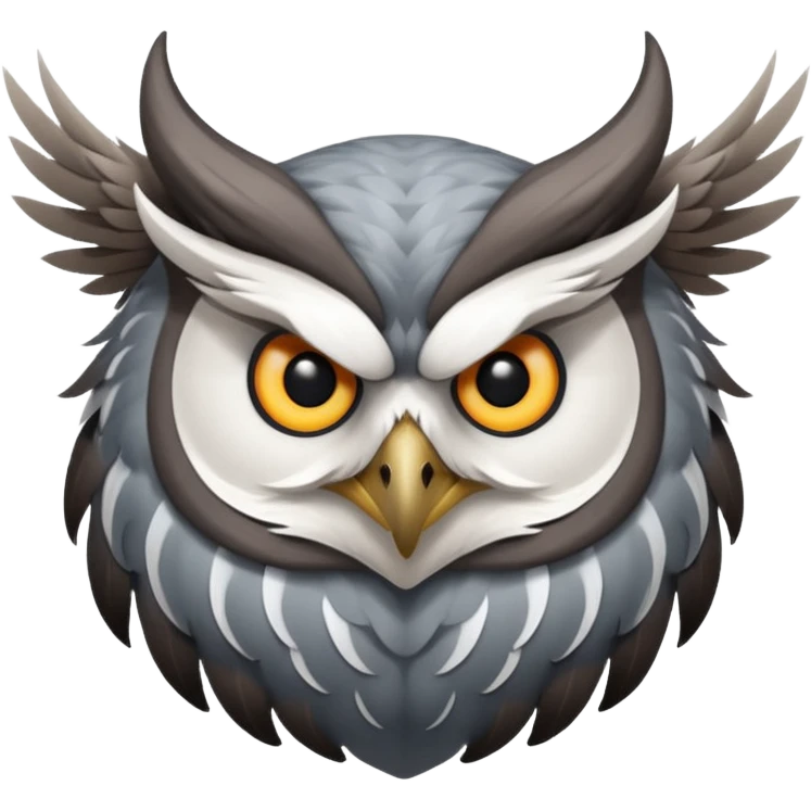 flying owl with demon horns emoji