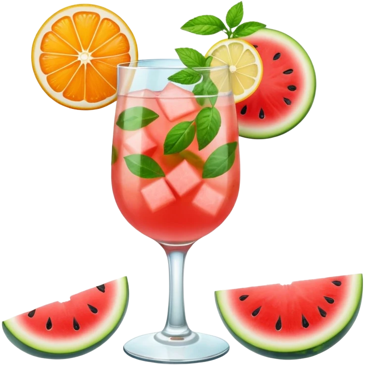 summer cocktail with lemon, watermelon, orange emoji