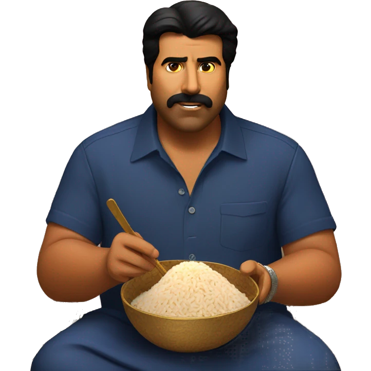 Mammootty eating Indian rice  emoji