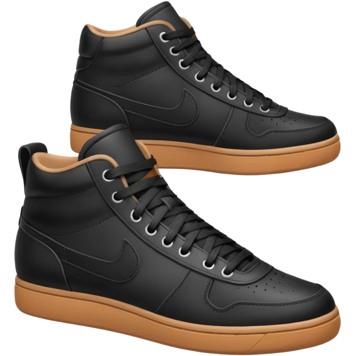 an ios genmoji for a black mid top sneakers emoji