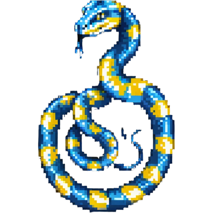 Python programming language logo with blue and yellow colors and a snake symbol emoji