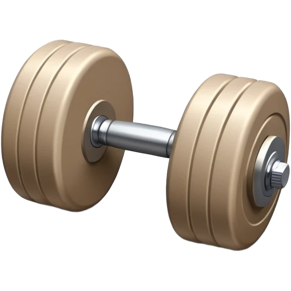 beige dumbbell, fitness equipment emoji