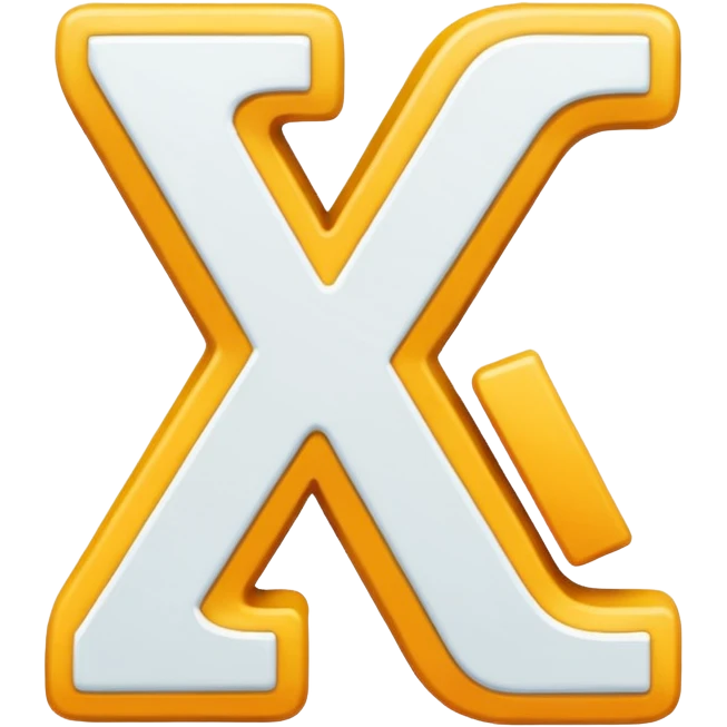 number 3 and letter x together, bold and easy to read, no background elements emoji