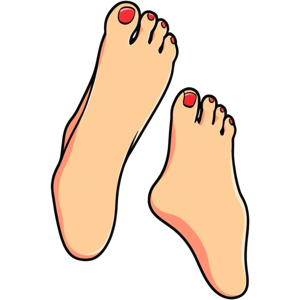 female foot in a flexed position showing toes emoji