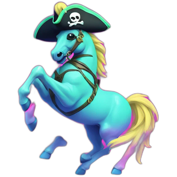 pirate neon vaporwave unicorn emoji