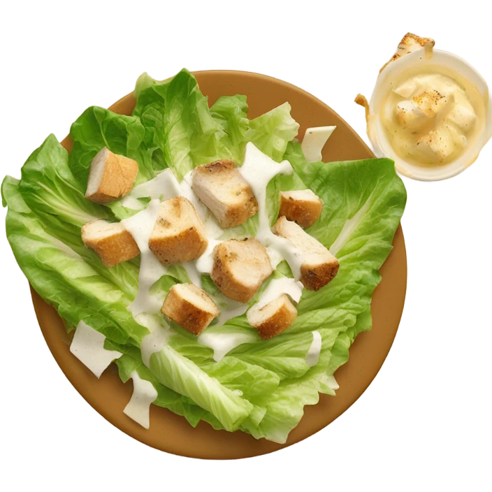 Cesar salad with croutons, chicken and Cesar dressing  emoji