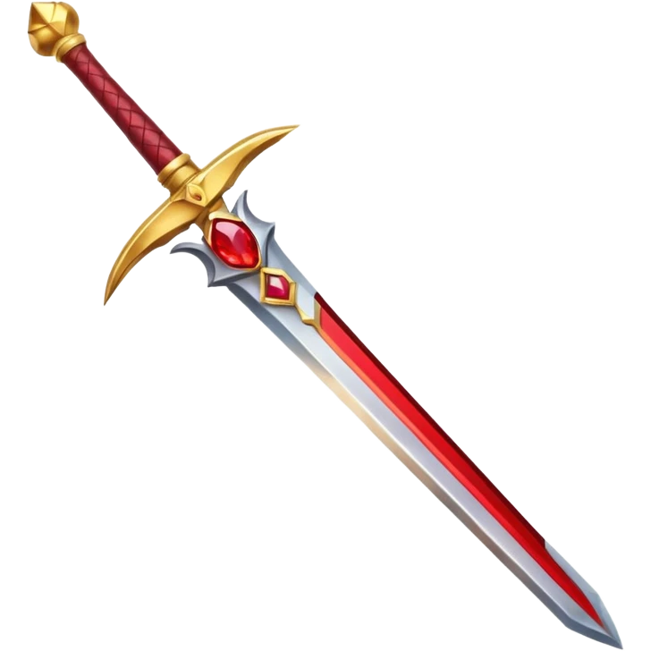 golden sword with red gem, simple emoji
