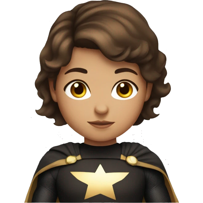 superhero, child, girl, short brown hair, brown eyes, Hispanic, freckles emoji