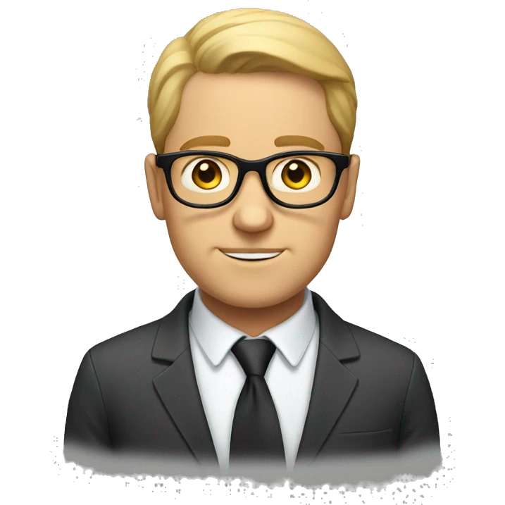 white man with glasses only face at work emoji