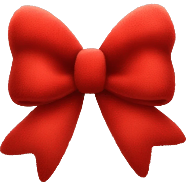 Red fluffy bow emoji
