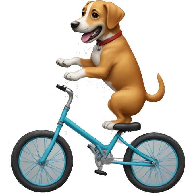 Dog riding unicycle emoji