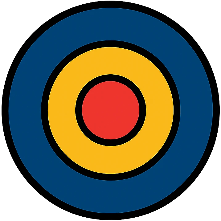 British Air Force WW2 roundel, colored icon, clean lines emoji